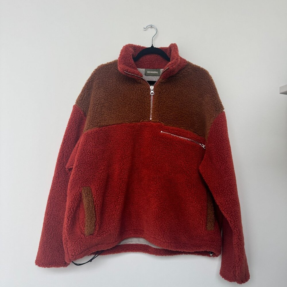 Fleece Quarter Zip - Rust/Orange Color